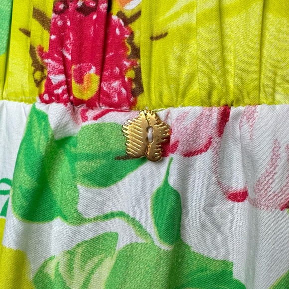 Vintage FARM Rio Floral Cotton Midi Skirt Made in Brazil Resort M - Picture 4 of 13